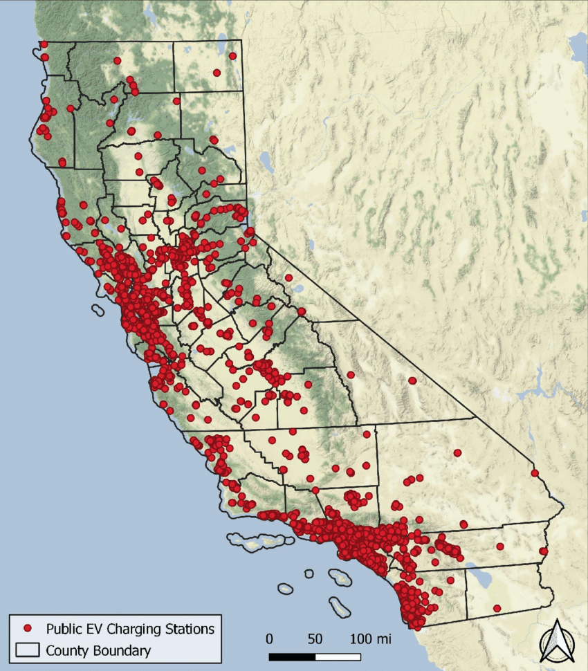 Δίκτυο κοινόχρηστων φορτιστών στην California