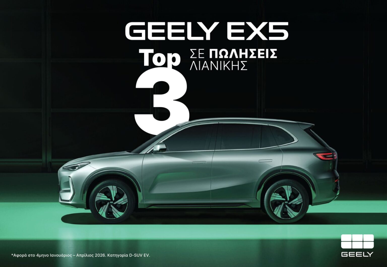 To Geely EX5 στο Top-3 των ηλεκτρικών D-SUV το 2026 Geely EX5